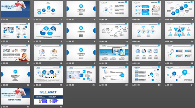 医疗医院行业年终工作总结PPT模板