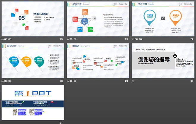 微立体电灯泡背景的创业融资计划书PPT模板