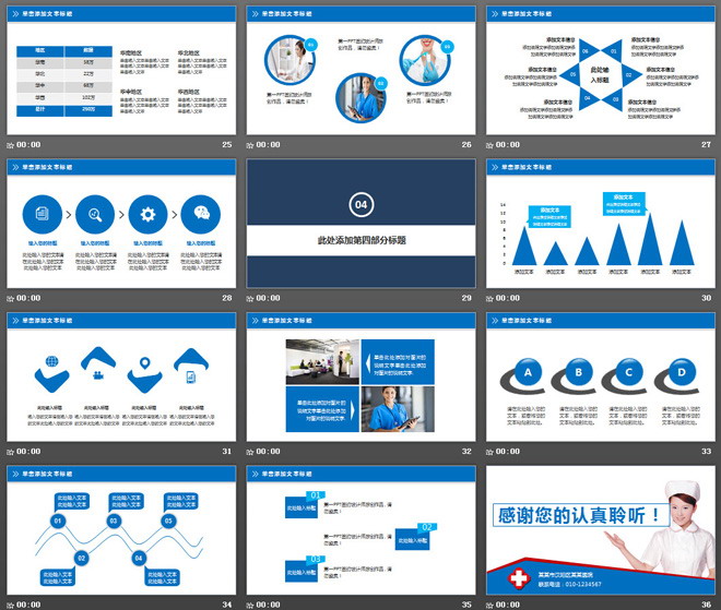 医院医生护士护理PPT模板免费下载