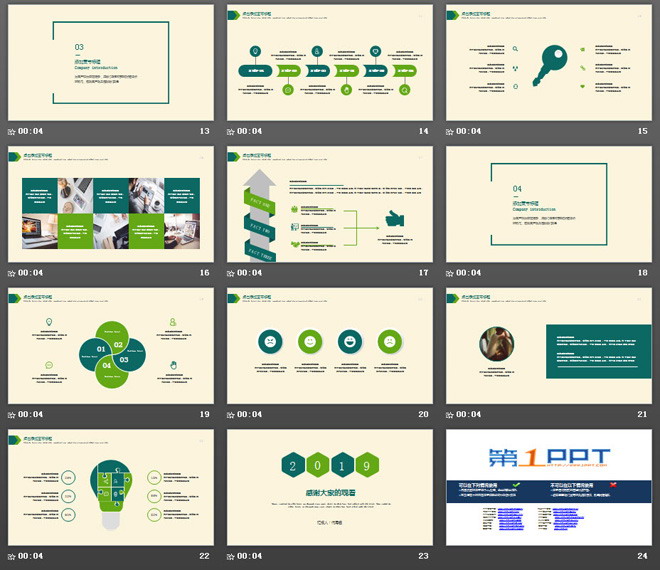 绿色简洁年终工作总结PPT模板