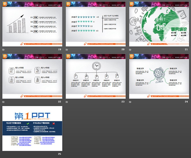 创意手绘环保主题PPT图表大全