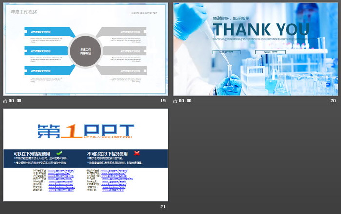 化学实验室背景的生命医药PPT模板