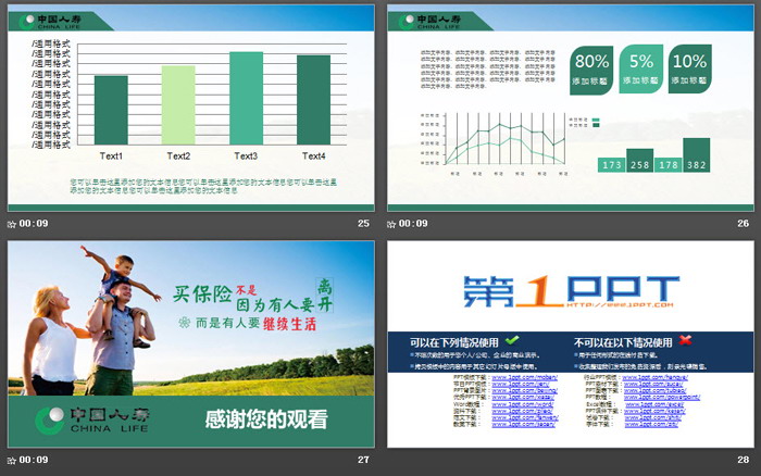 中国人寿保险业务介绍PPT模板
