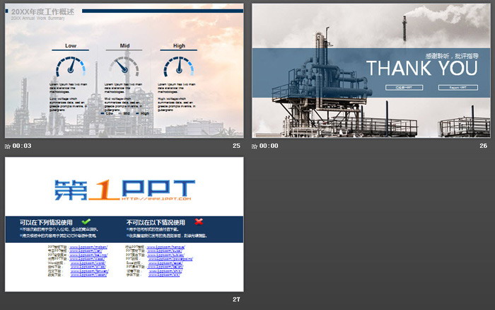 化工厂背景的工业PPT模板