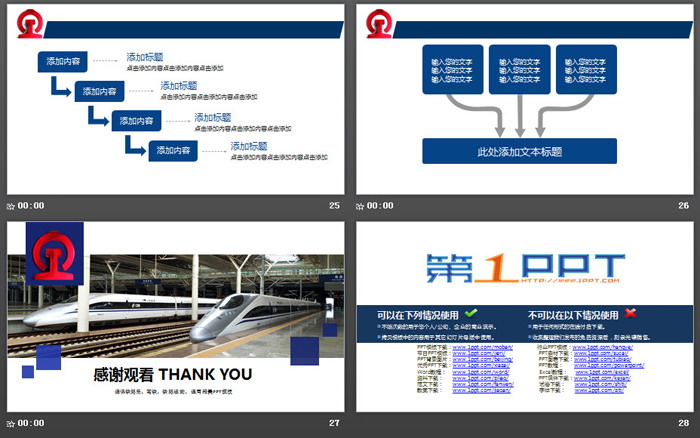 动车高铁铁路局PPT模板