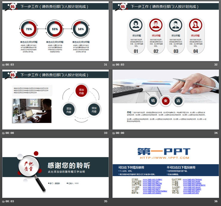 简洁月度质量管理例会PPT模板