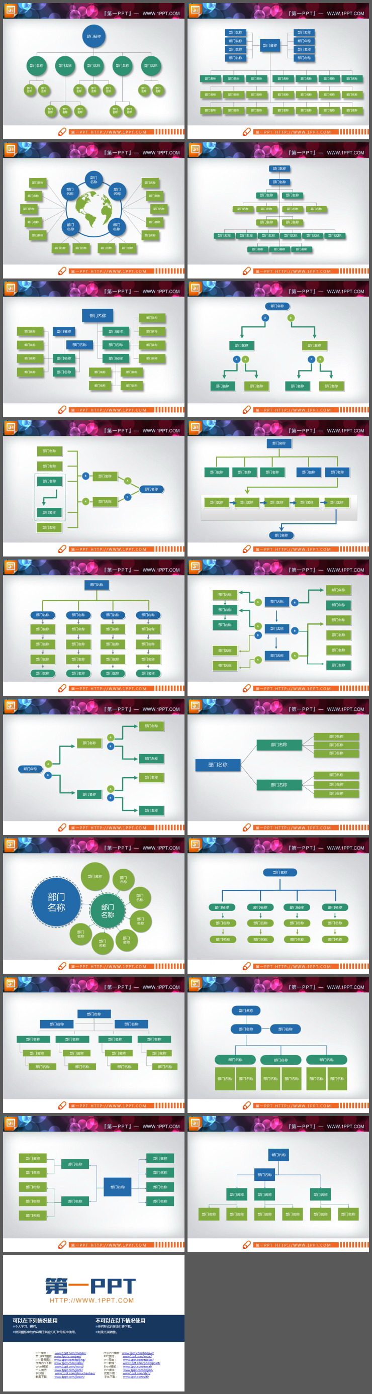 18张常用PPT组织结构图
