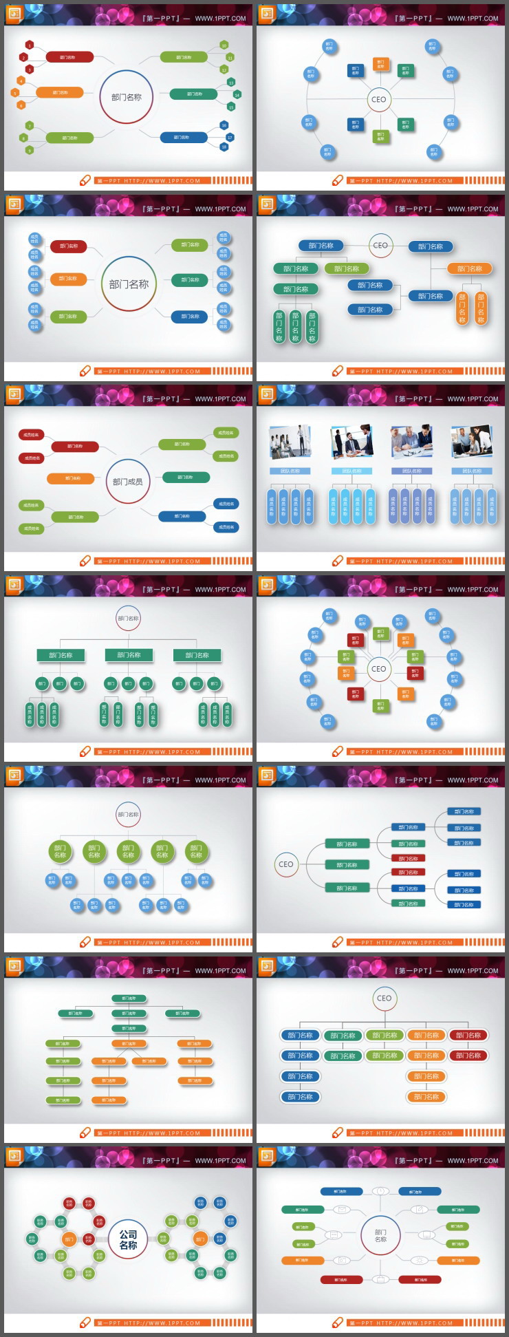 14张企业公司组织结构图PPT图表