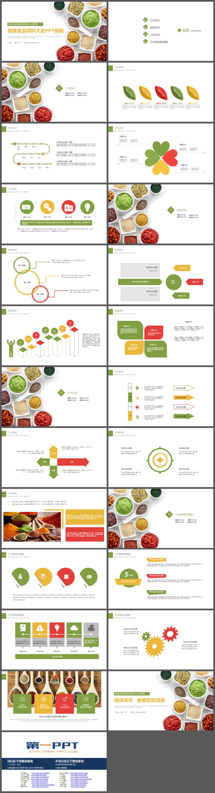 色彩丰富的调料PPT主题模板