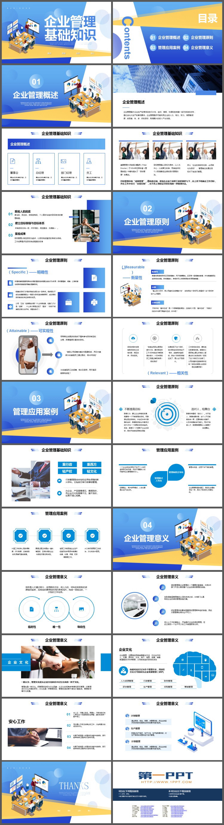 扁平化风格的企业管理基础知识培训PPT模板