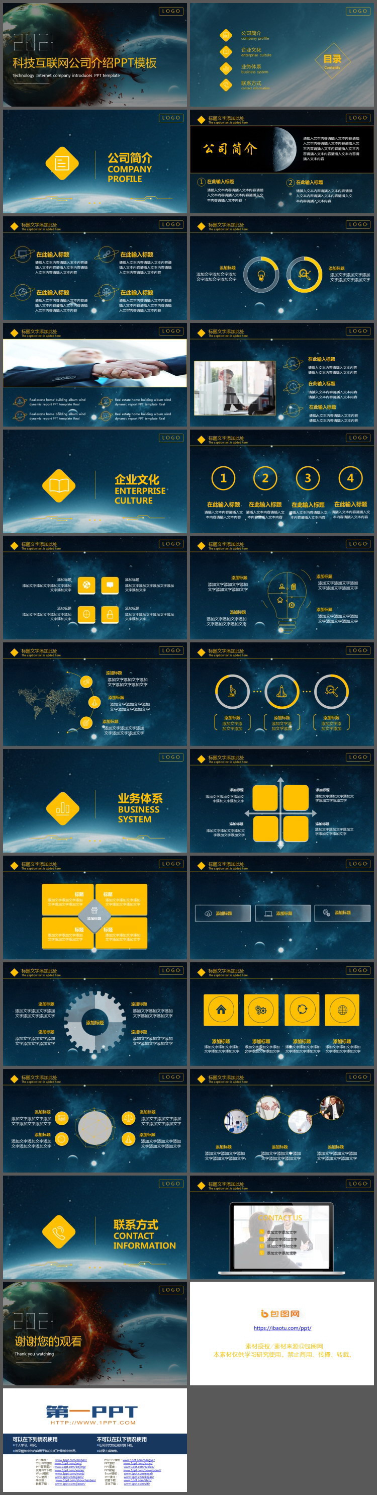 精致地球背景的网络科技公司介绍PPT模板