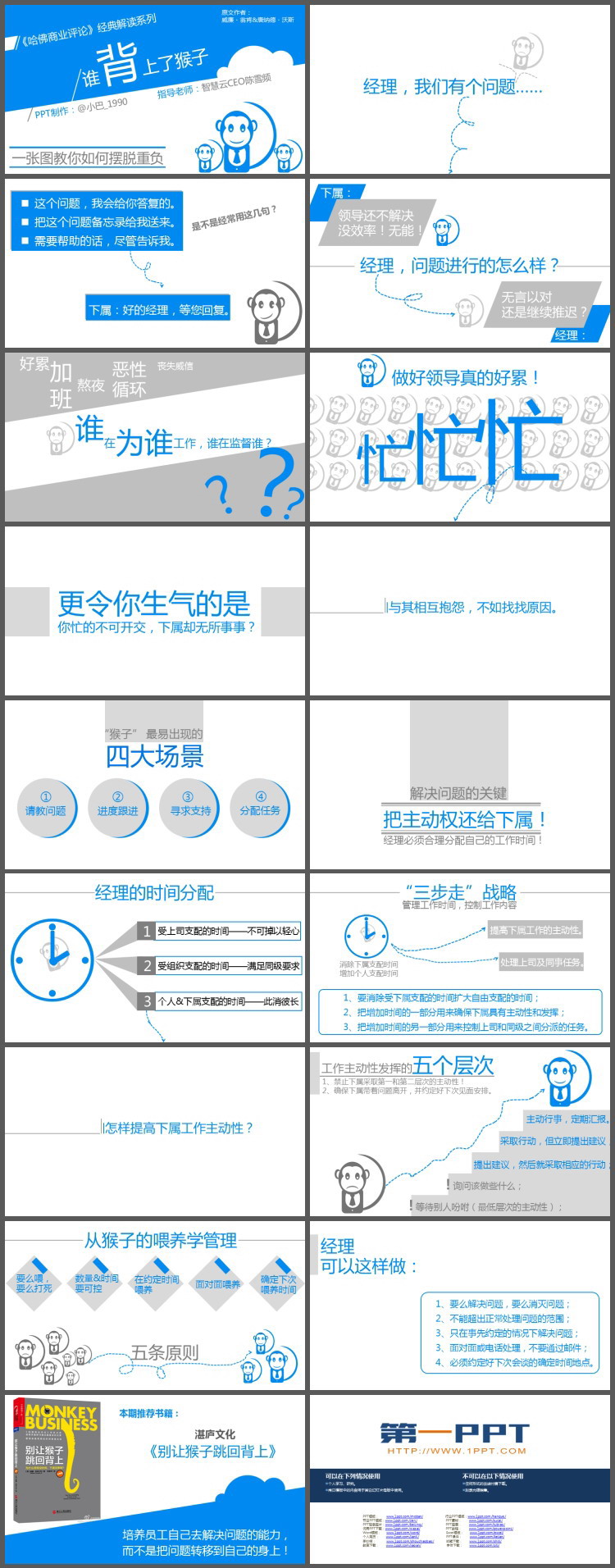 《别让猴子跳回背上》读书笔记PPT