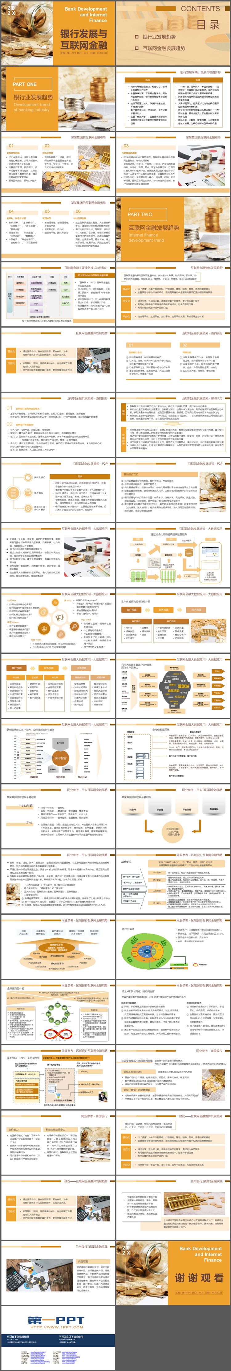 银行发展与互联网金融PPT模板下载