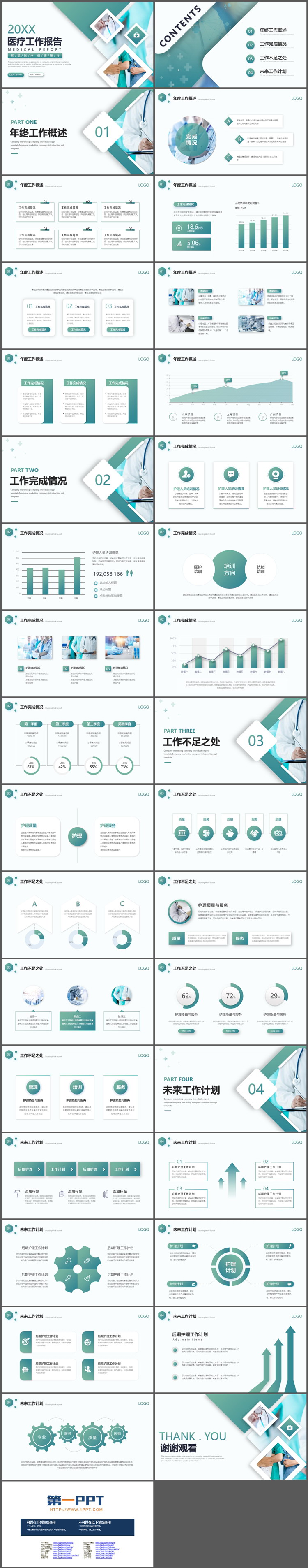 绿色医疗工作报告PPT模板下载