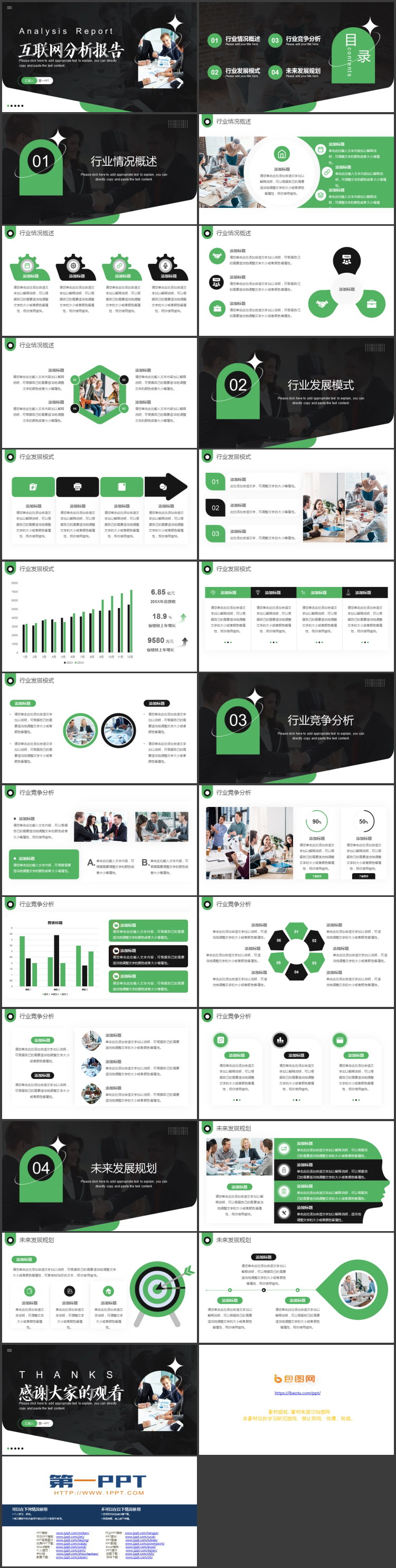 黑色商务办公背景互联网分析报告PPT模板下载