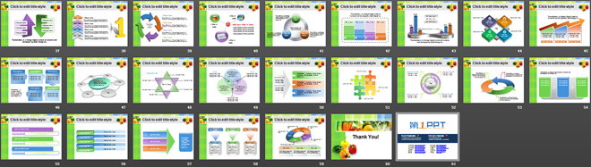 绿色蔬菜背景的食品PPT模板